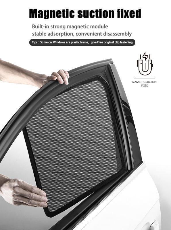 Magnetic Car Window Sun Shades (4-Pack) – UV Protection, Heat Block & Privacy