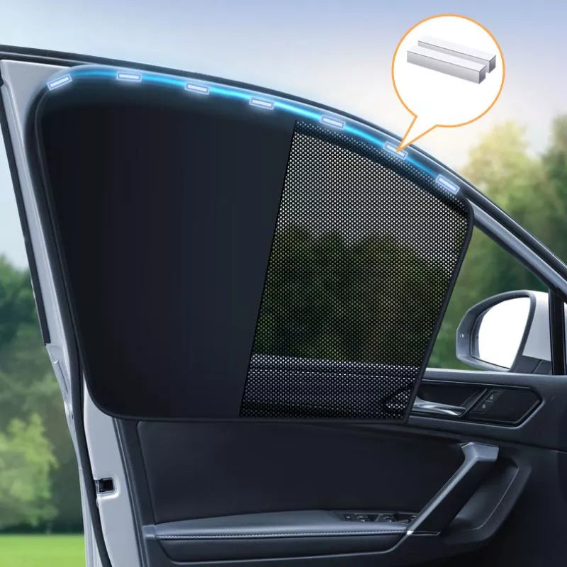 Magnetic Car Window Sun Shades (4-Pack) – UV Protection, Heat Block & Privacy