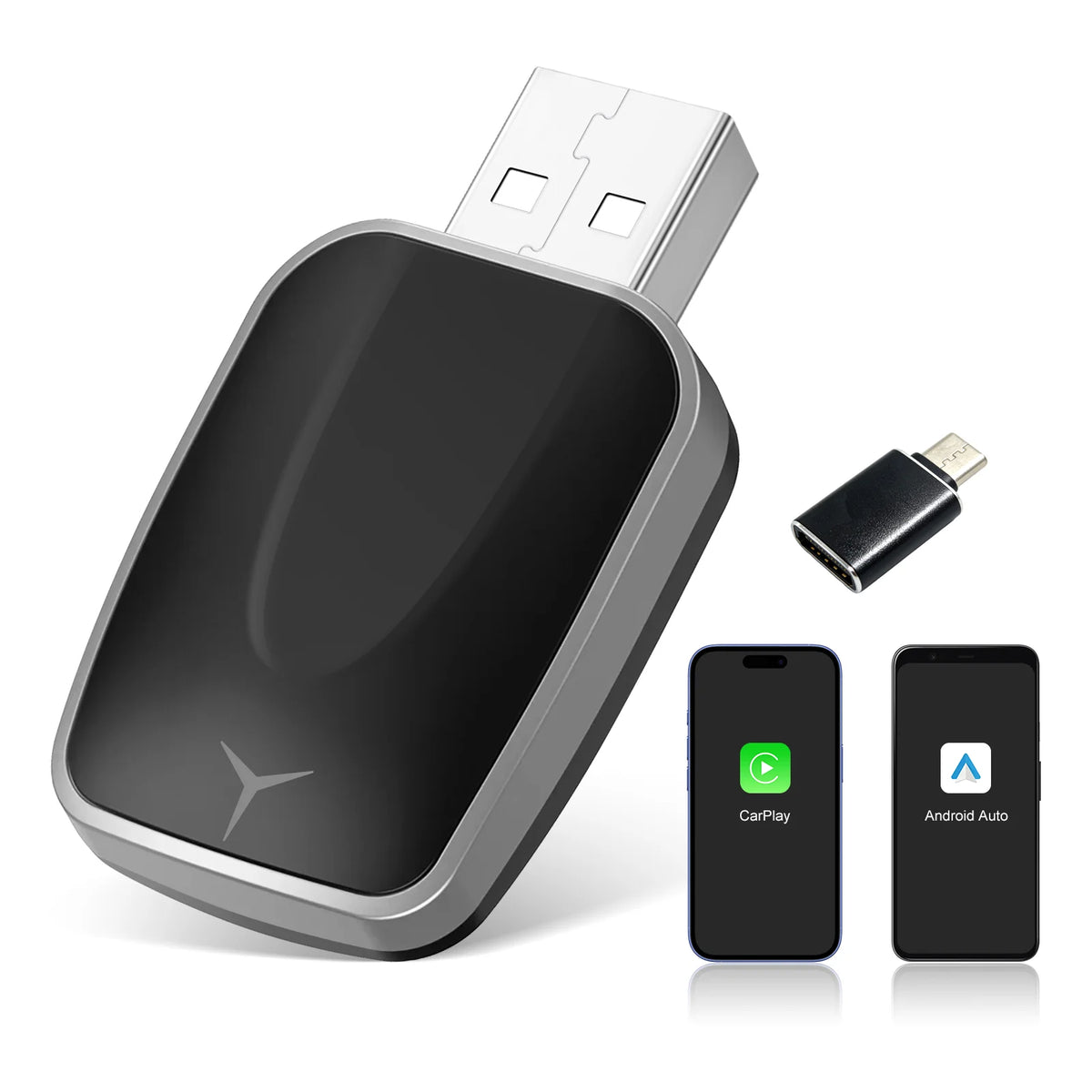 Wireless CarPlay & Android Auto Adapter – 2-in-1 USB Plug & Play