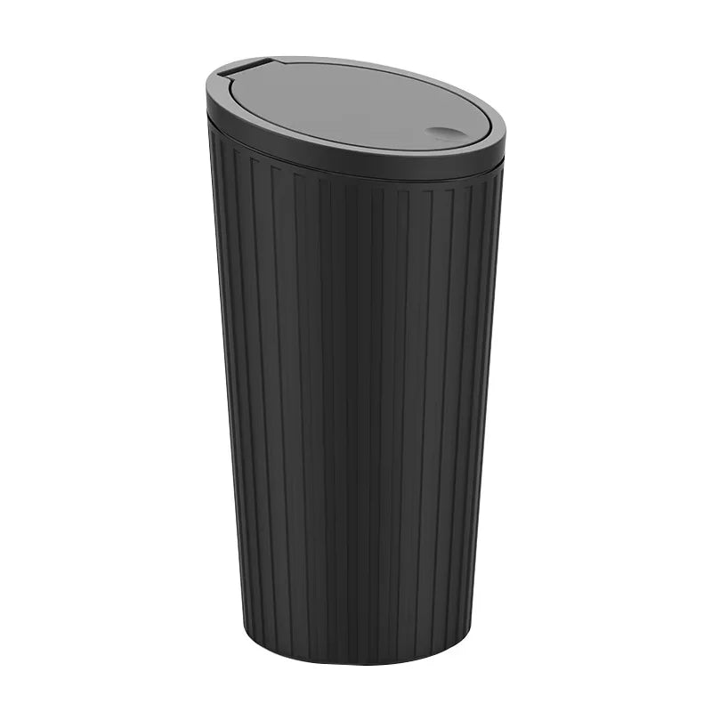 Mini car trash can with lid — black