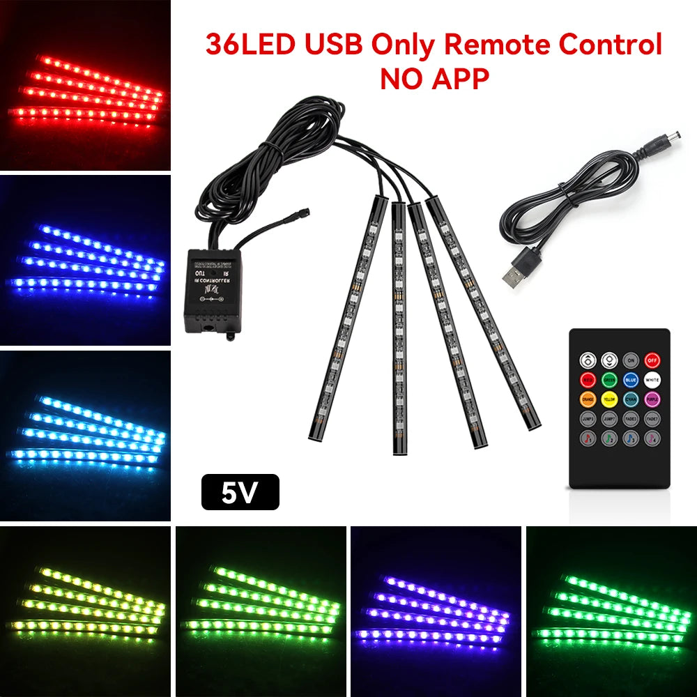Footwell LED kit with remote control