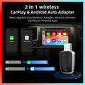Wireless CarPlay & Android Auto Adapter – 2-in-1 USB Plug & Play