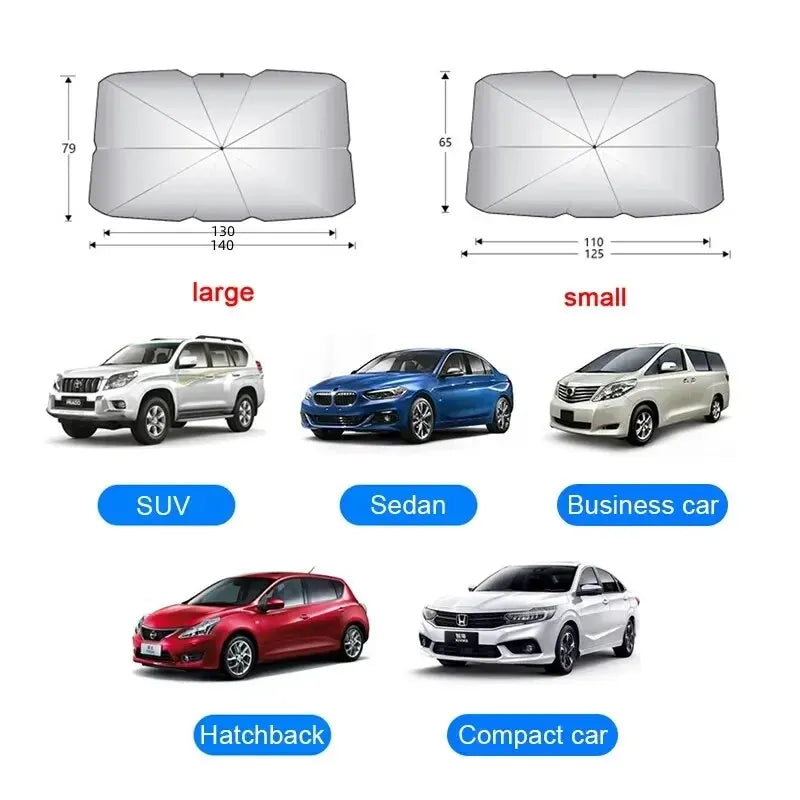 Folded sunshade umbrella compact size
