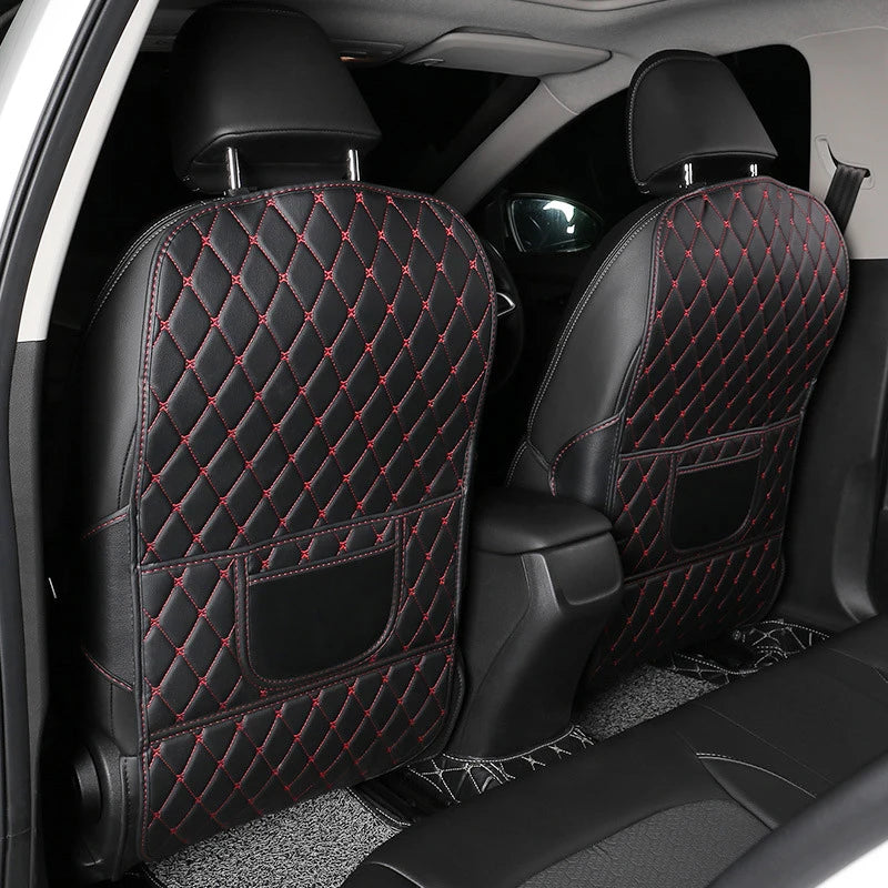 PU leather car seat back protector anti-kick mat