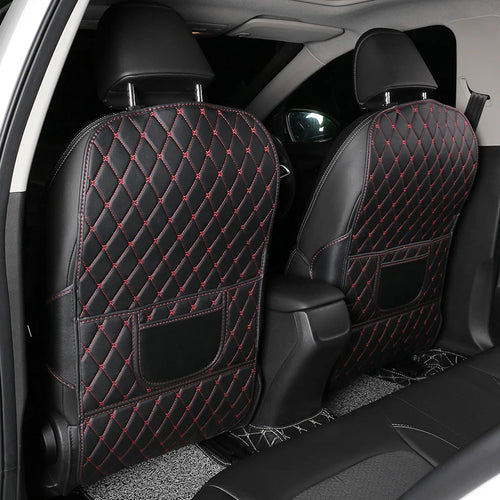 PU leather car seat back protector anti-kick mat