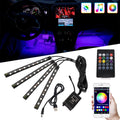 Footwell LED lights glowing under car seats